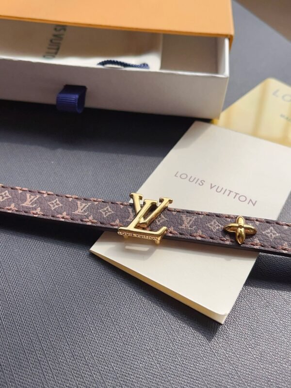 Fashion Gold Metal Flower Leather Bracelet - Image 6