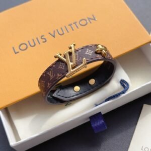 Fashion Gold Metal Flower Leather Bracelet