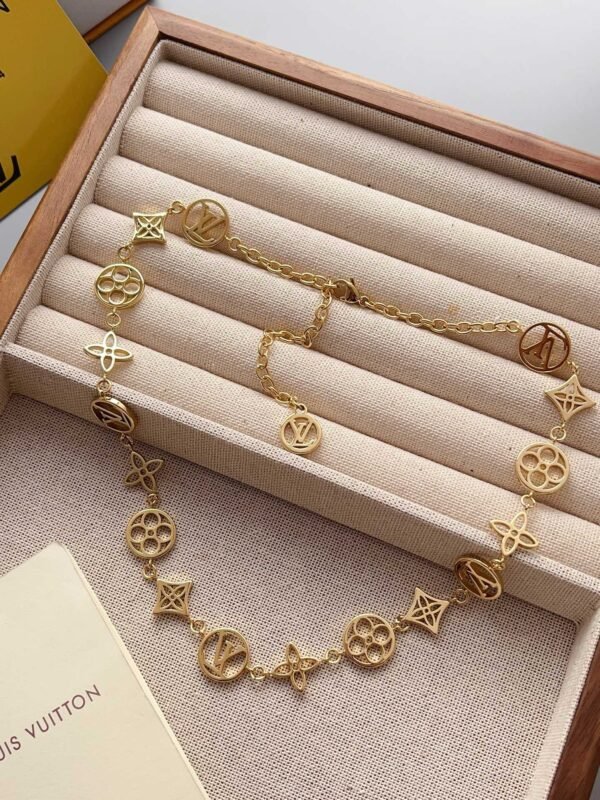 Fashion Gold Metal Pattern Lace Necklace - Image 7