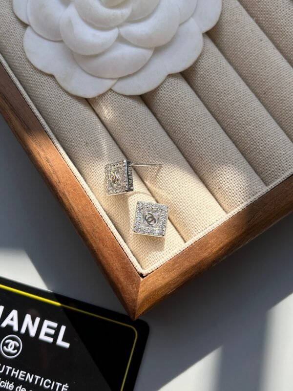 Fashion Square Rhinestone Silver Gold Plated Earring - Image 11