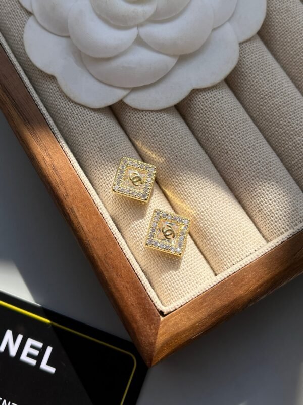 Fashion Square Rhinestone Silver Gold Plated Earring - Image 13