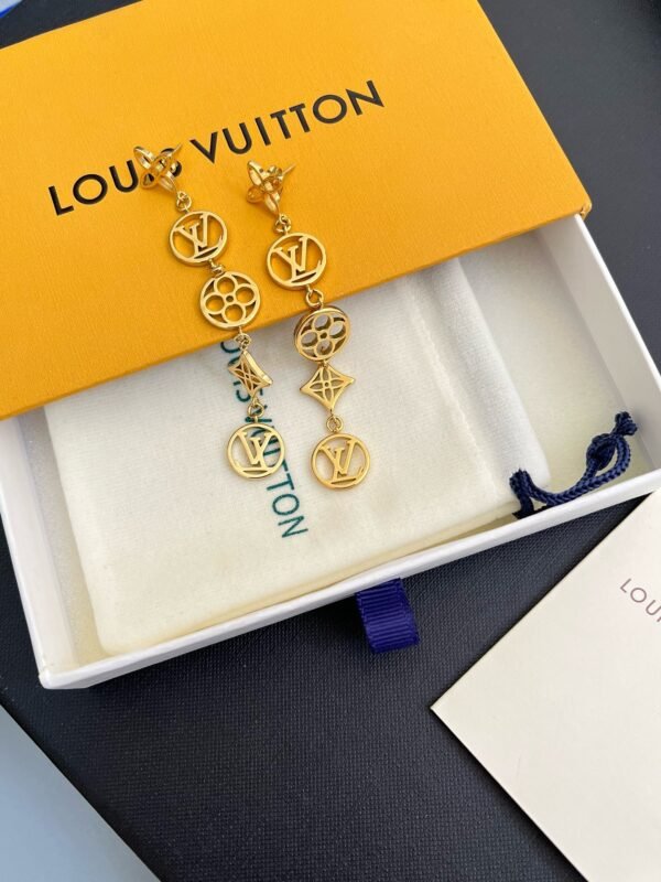 Fashion Gold Tone Metal Flower Lace Earring - Image 10