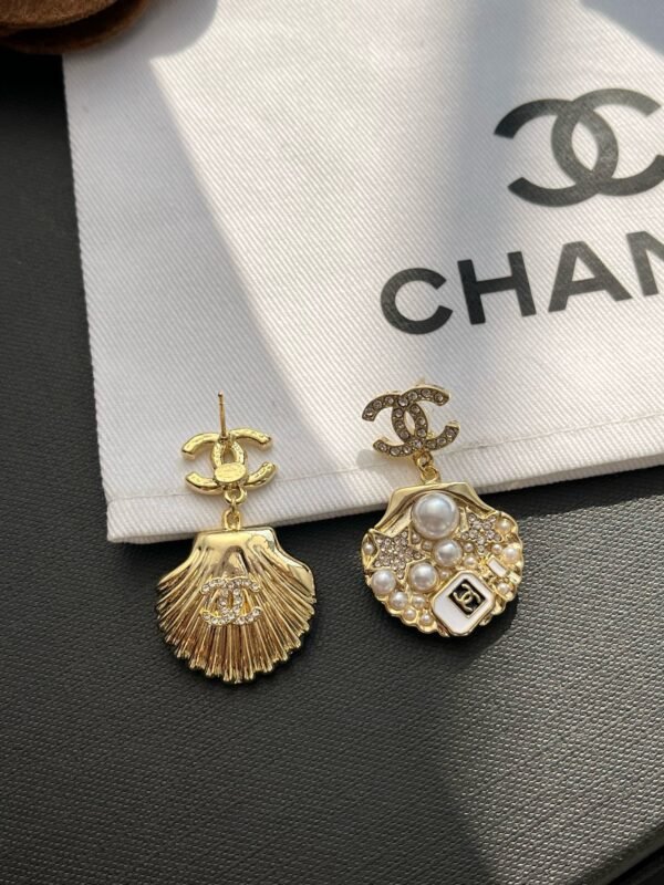 Rhinestones Shell Star Perfume Pearl Drop Earring - Image 2
