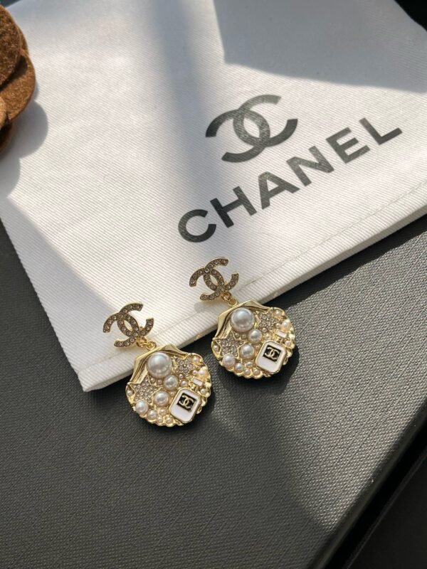 Rhinestones Shell Star Perfume Pearl Drop Earring - Image 3