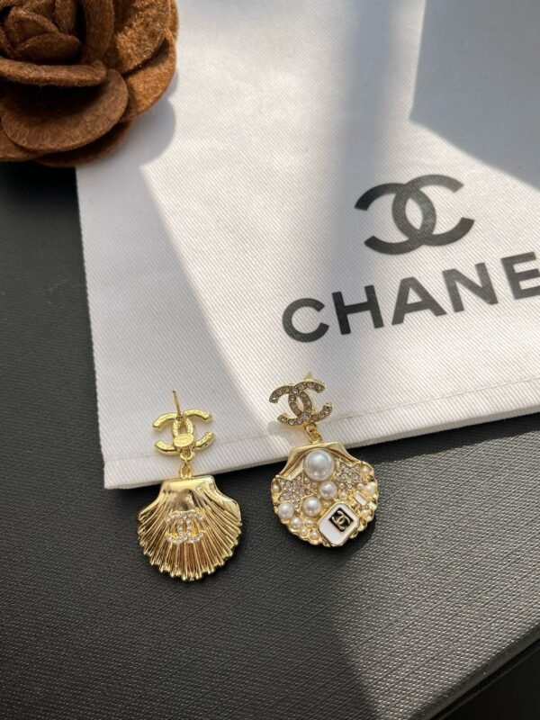 Rhinestones Shell Star Perfume Pearl Drop Earring - Image 7