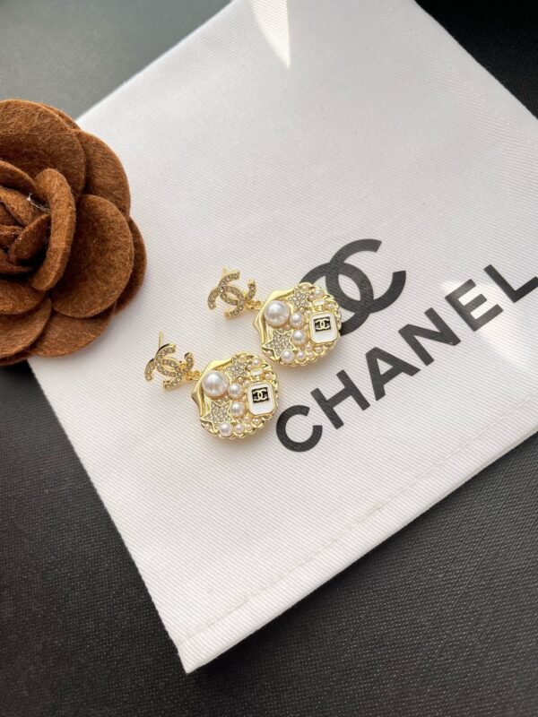 Rhinestones Shell Star Perfume Pearl Drop Earring - Image 8