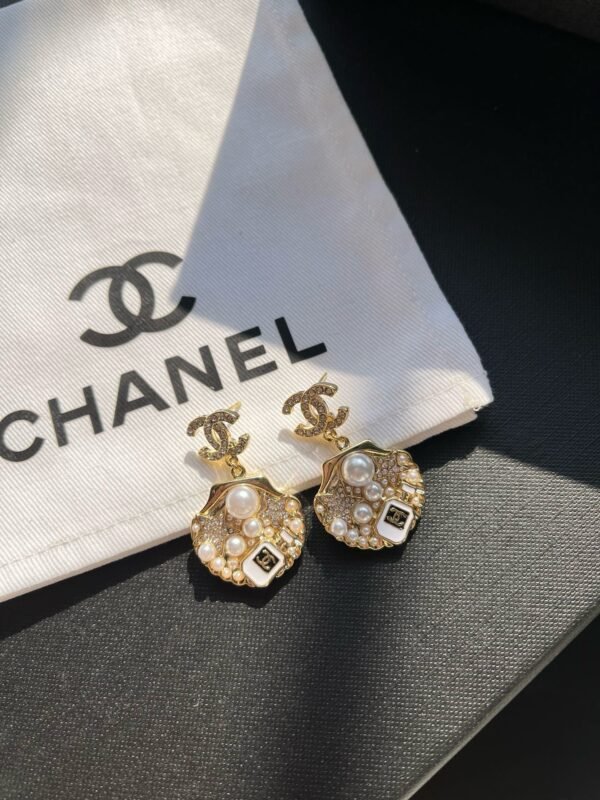 Rhinestones Shell Star Perfume Pearl Drop Earring - Image 9