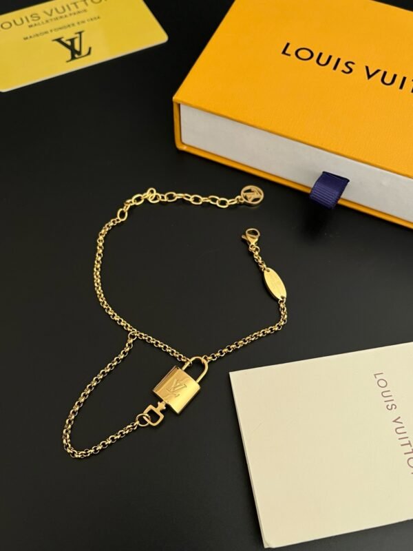 Gold Padlock Bracelet - Image 2