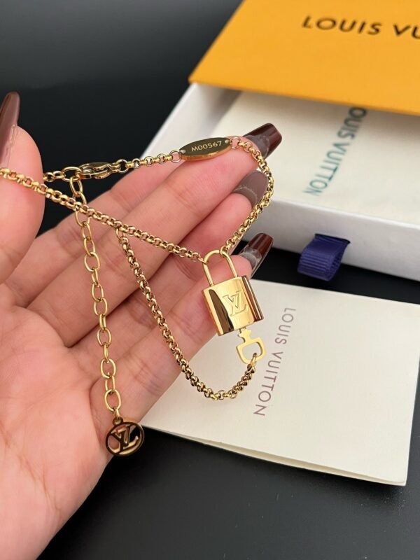 Gold Padlock Bracelet - Image 3
