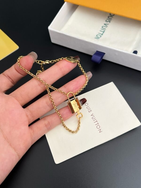 Gold Padlock Bracelet - Image 4