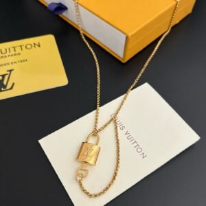 Gold Padlock Necklace Bracelet