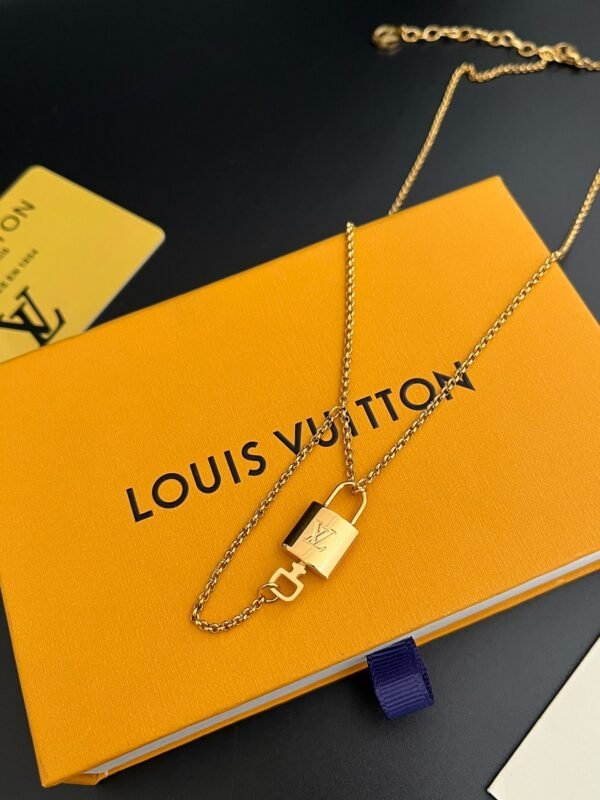Gold Padlock Necklace Bracelet - Image 3