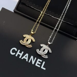 Gold Silver Diamond Pendant Necklace