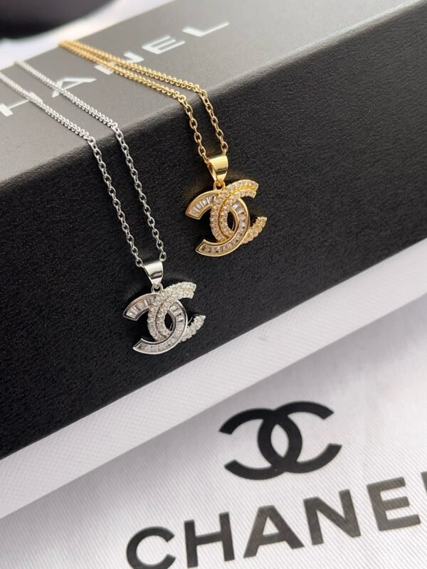 Gold Silver Diamond Pendant Necklace - Image 7
