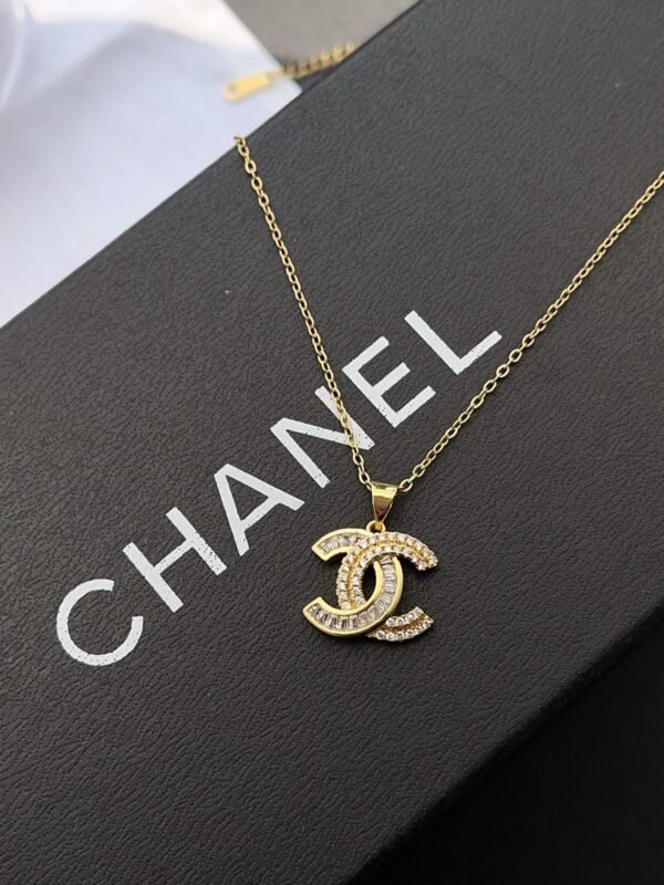 Gold Silver Diamond Pendant Necklace - Image 8