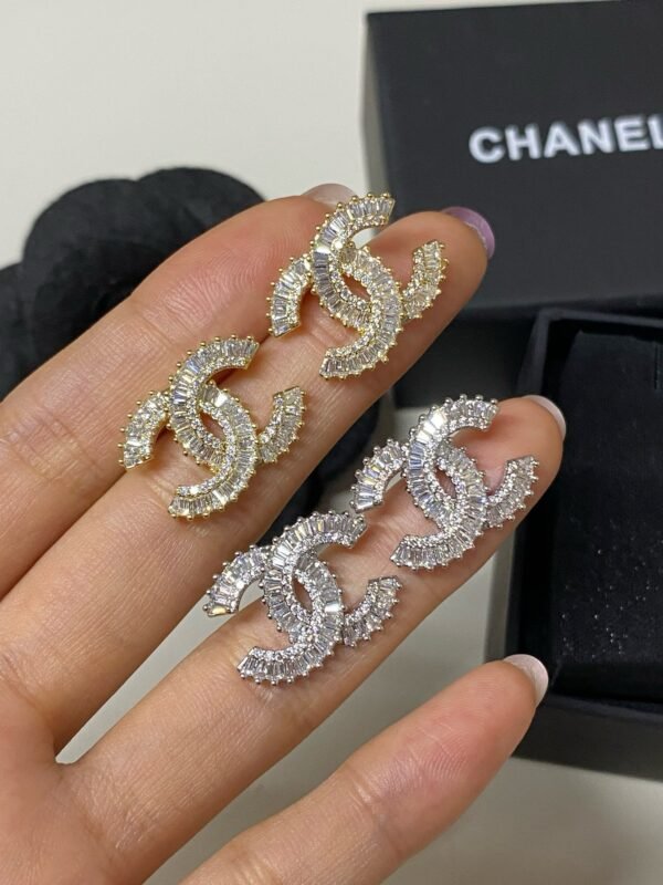 Gold Silver Diamonds Earring - Image 4