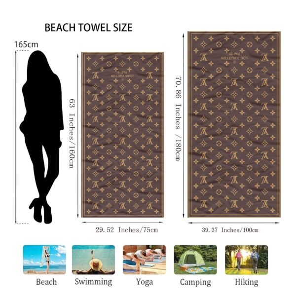 Fashion Microfiber Extra Large Thin Sand Free Travel Swim Pool Yoga Gym Camping Beach Towel - Image 3