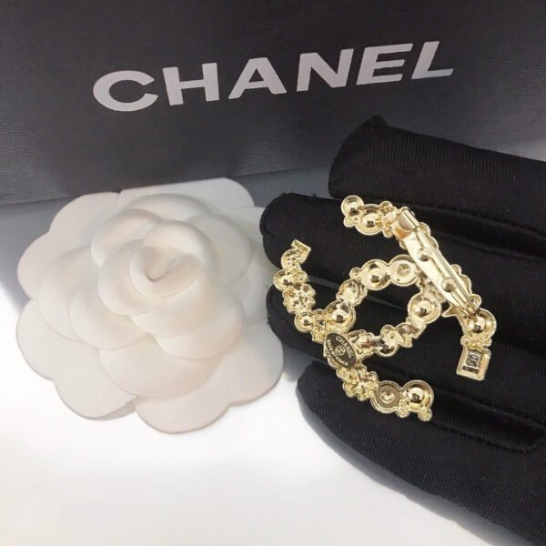 Fashion Pearl Rhinestones Silver Gold Plated Brooch - Image 7